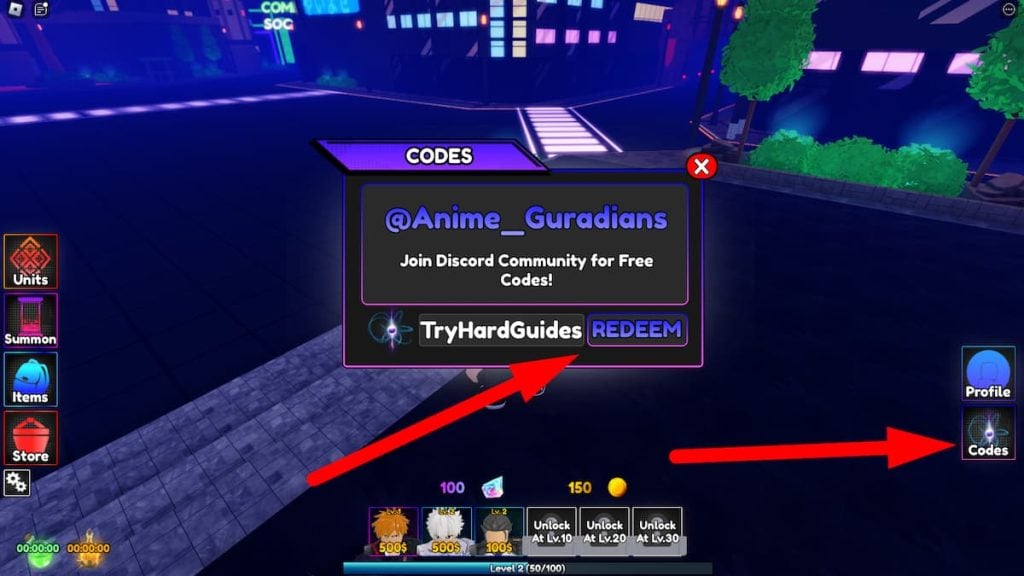 Como resgatar códigos no Anime Guardians Roblox