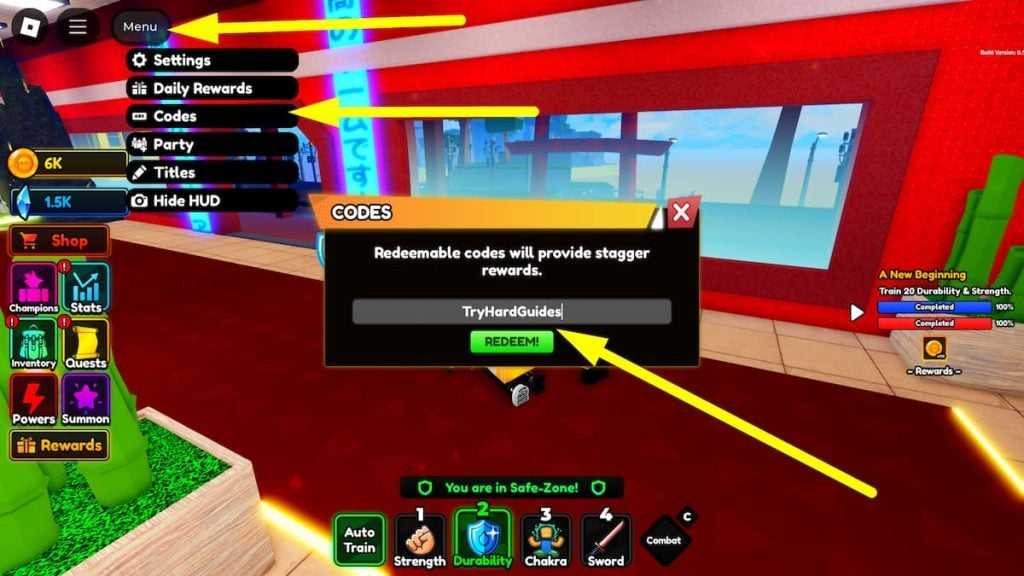 Como resgatar códigos no Anime Venture Roblox