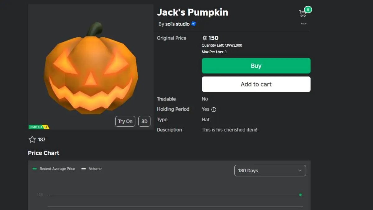 Página RNG Roblox de Jack's Pumpkin Sol