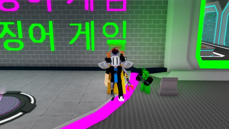 Roblox Squid Td Standing Near Purple Green Font In Foreign Langauge