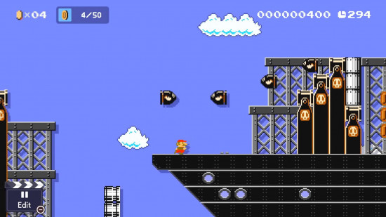 Análise de Super Mario Maker 2 – um Mario 2D contra um fundo azul