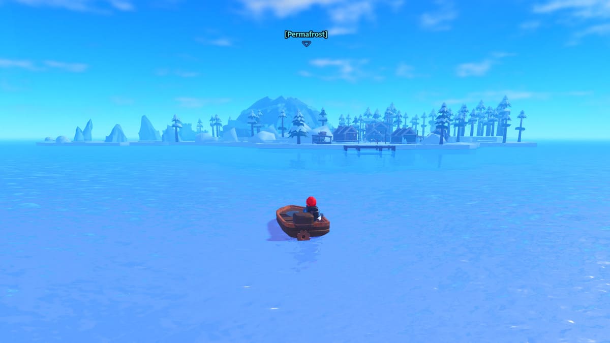 Indo em direção à ilha Permafrost em Roblox Dig It