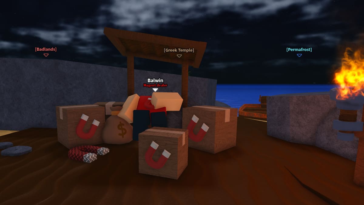 Balwin, NPC revendedor magnético em Dig It Roblox