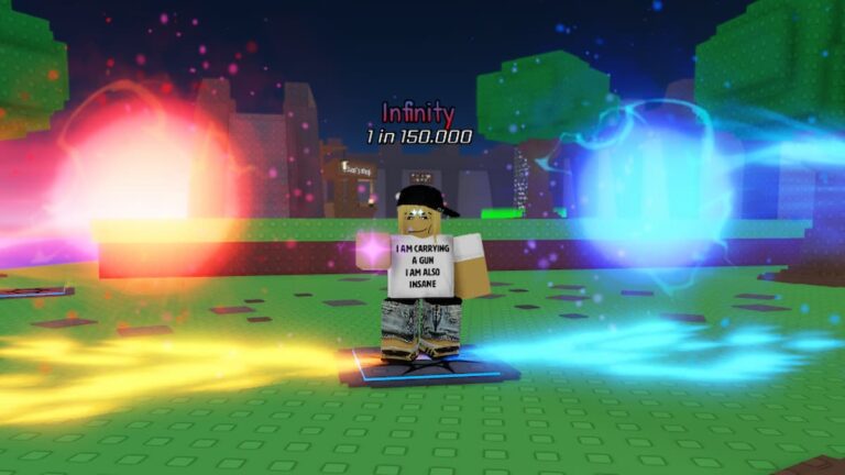 Roblox Clicker Rng Avatar With Red And Blue Orbs