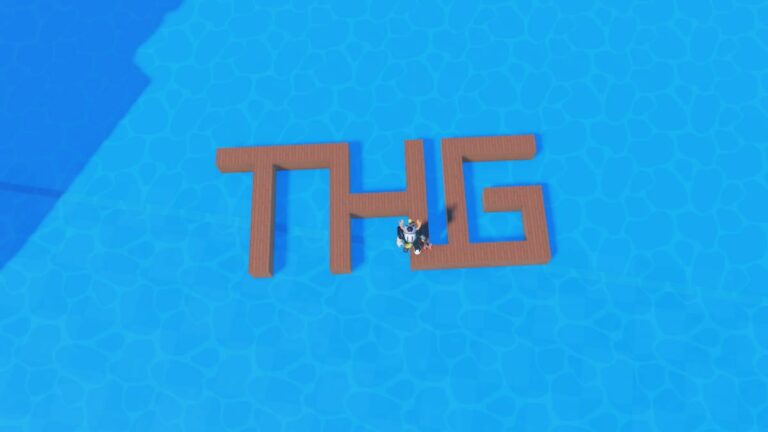 Roblox Build A Raft Or Die Letters T H G Made Out Of Wood Floating On Water