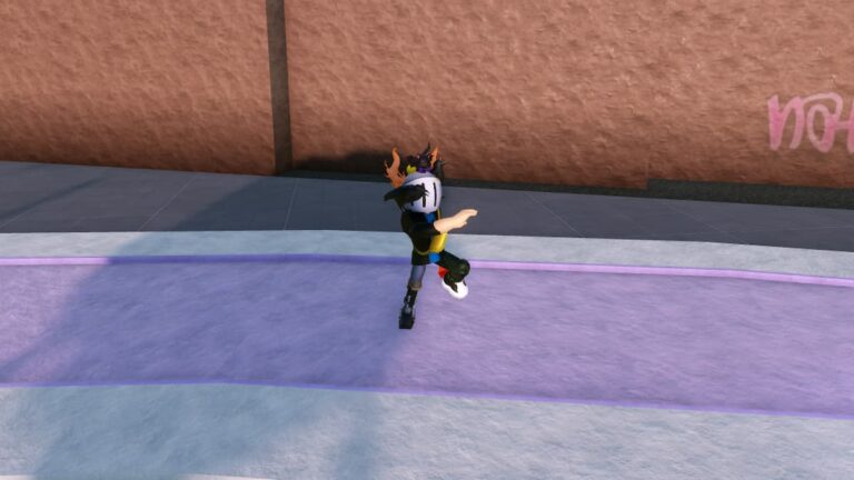 Roblox Baddies Brawl Avatar Wearing Helmet Dancing Near Pink Graffiti