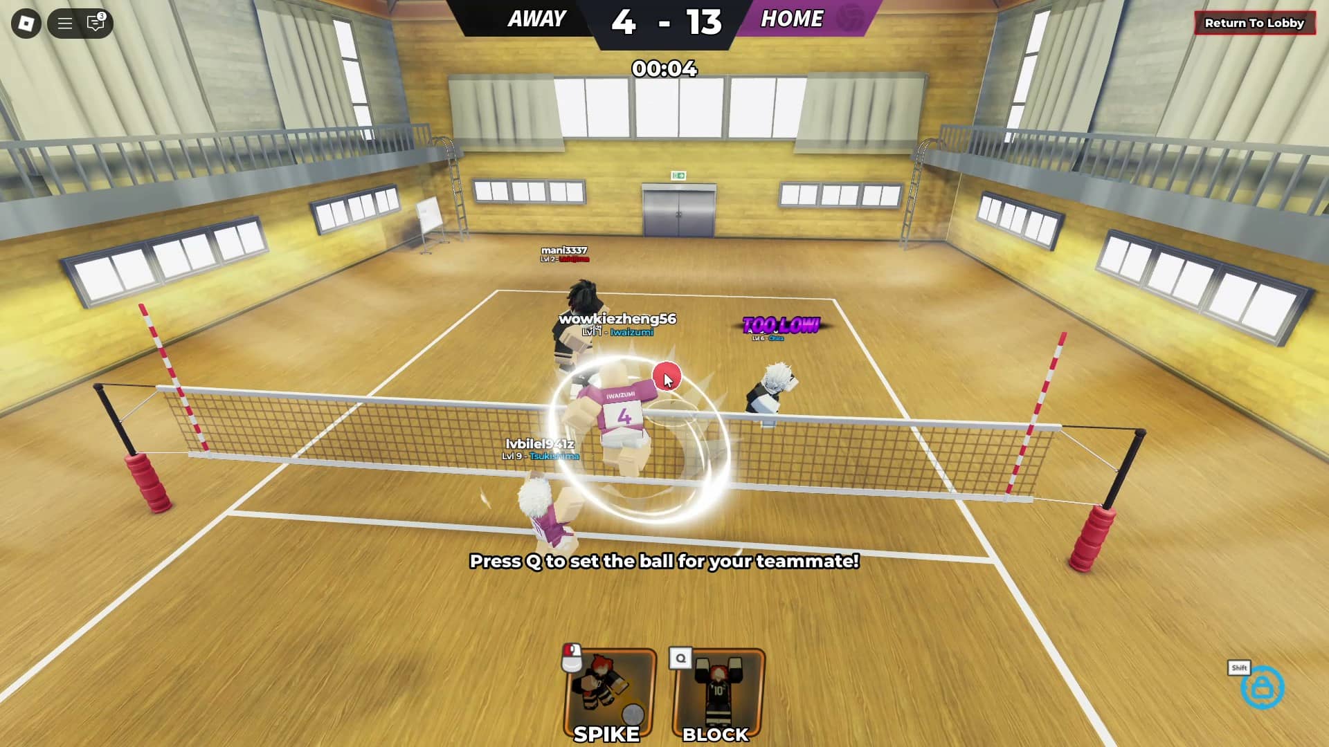 jogador usando spike em haikyuu legends