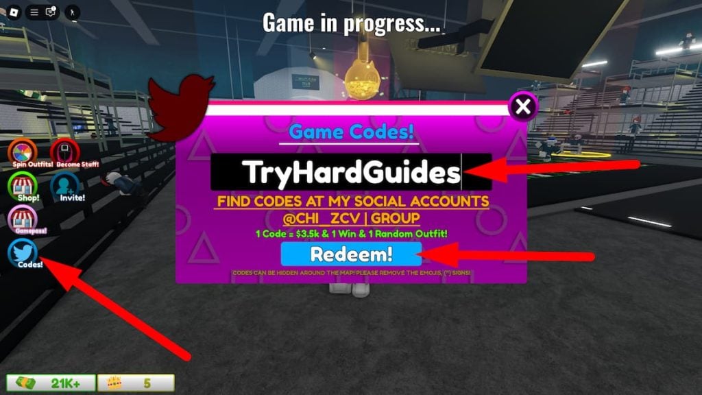 Como resgatar códigos no Squid Game O Roblox