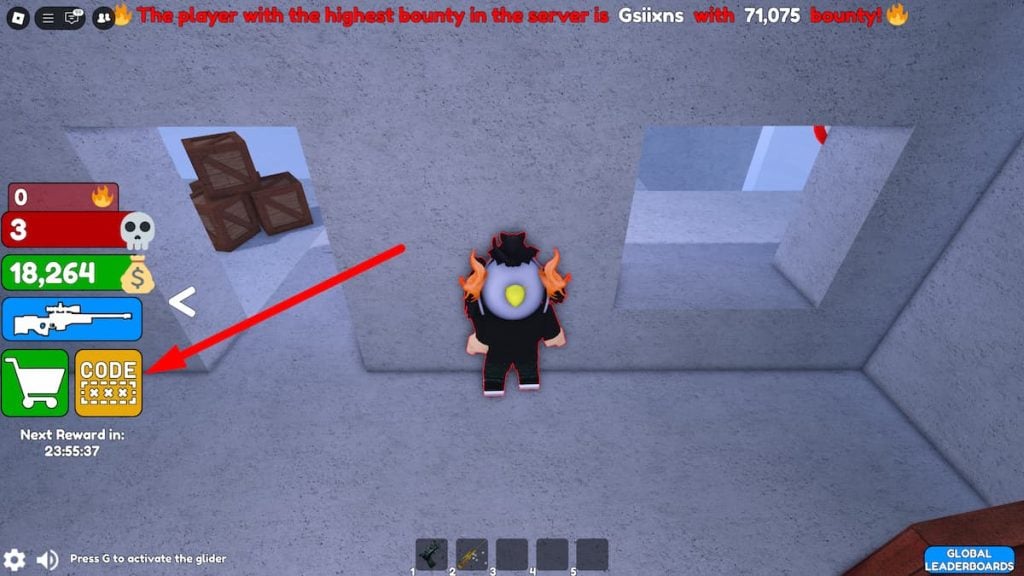 Como resgatar códigos no Snipers Roblox