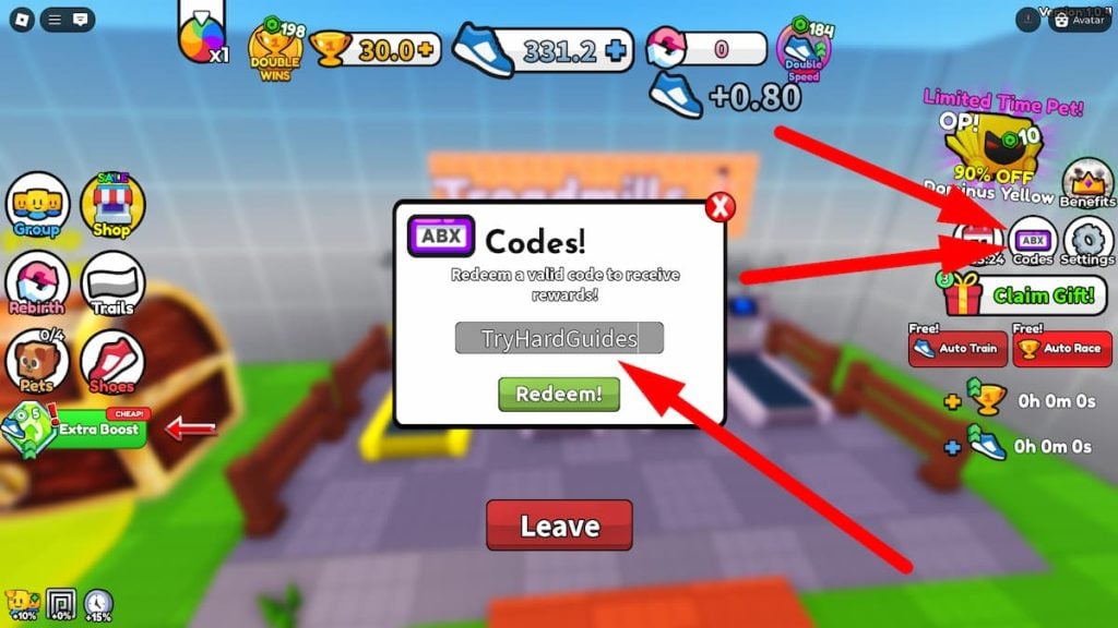 Como resgatar códigos no Run Race Simulator Roblox