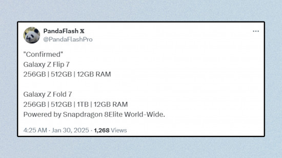 Captura de tela do Samsung Galaxy Z Fold 7 e Flip 7 vazamentos do Panda Flash para 'Novo Artigo Samsung Galaxy Z Fold 7