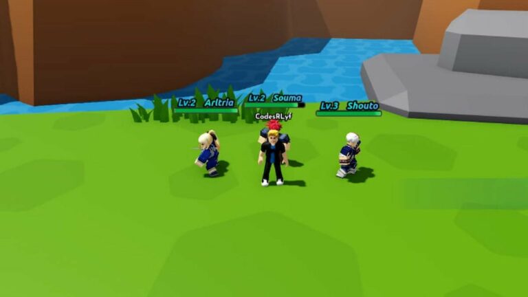 Roblox Anime Elites Squad Standing On Grass With Water Behind