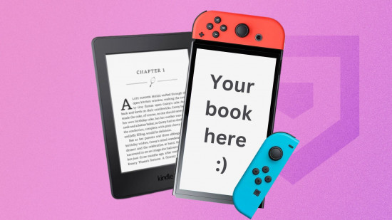 Switch Kindle Recurso - Um Kindle e um Nintendo Switch em um fundo rosa