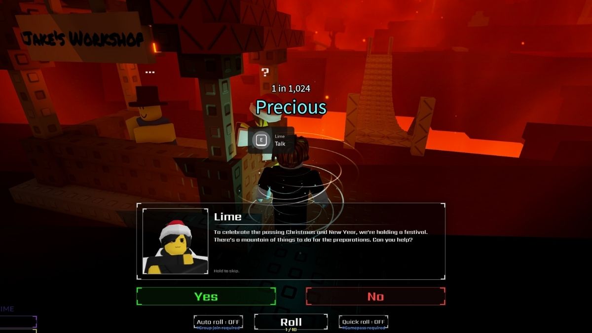 Lime's Questline no RNG de Roblox Sol