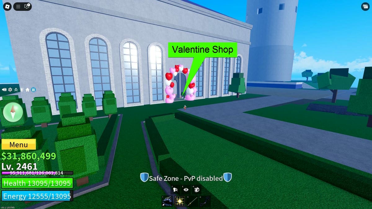 Blox Frutas Valentine Shop Localização no terceiro mar