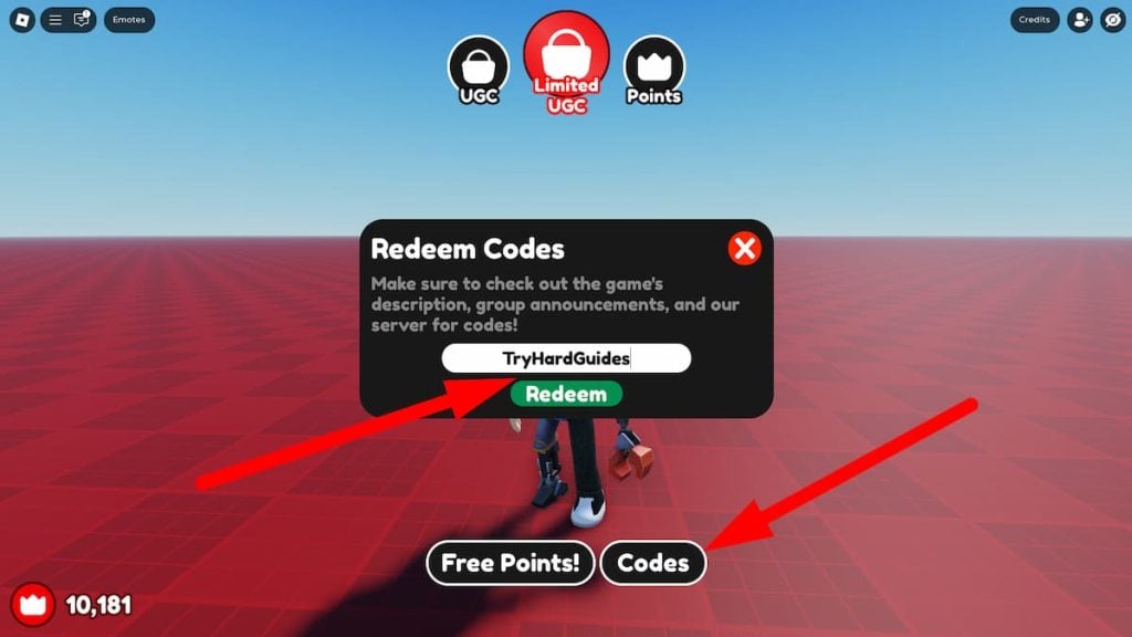 Como resgatar códigos na AFK para UGC Roblox