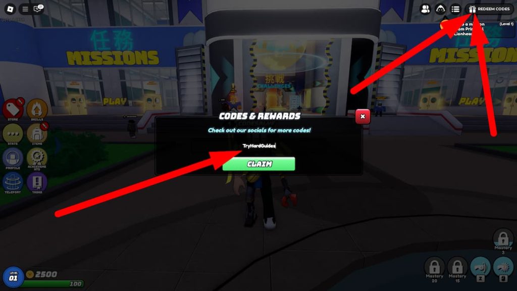 Como resgatar códigos na Academia de Superhero Roblox