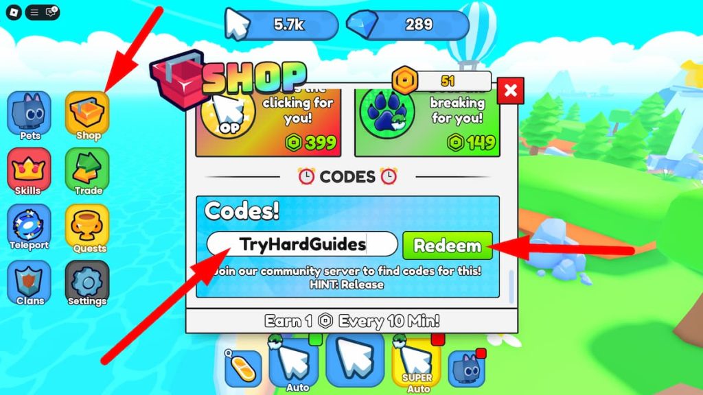Como resgatar códigos em Pet Tappers Roblox