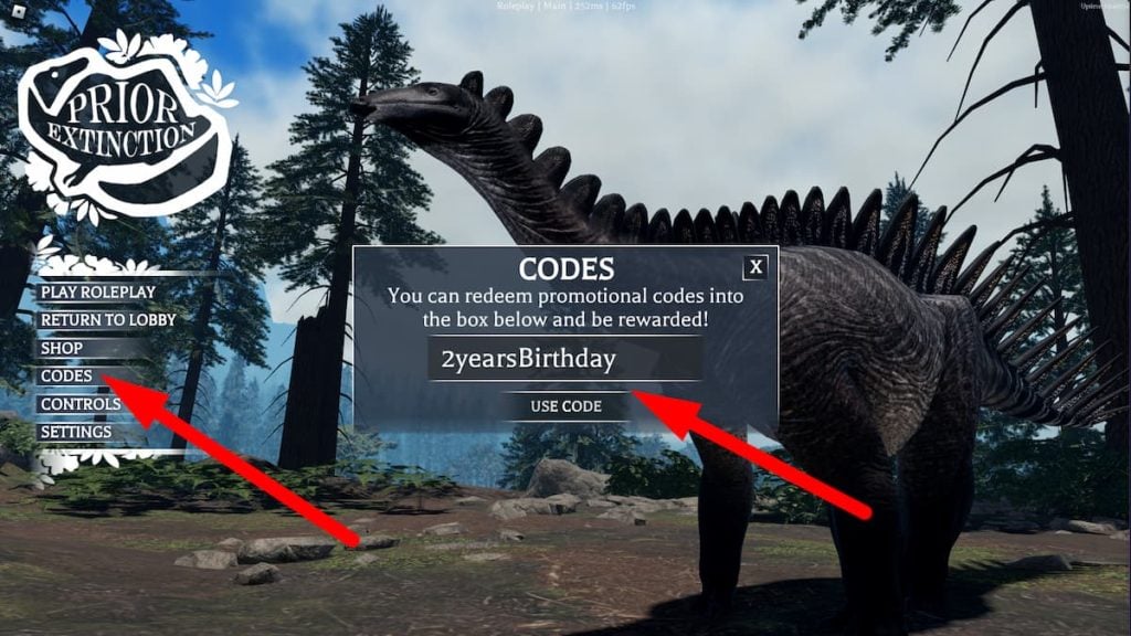 Como resgatar códigos em extinção anterior roblox