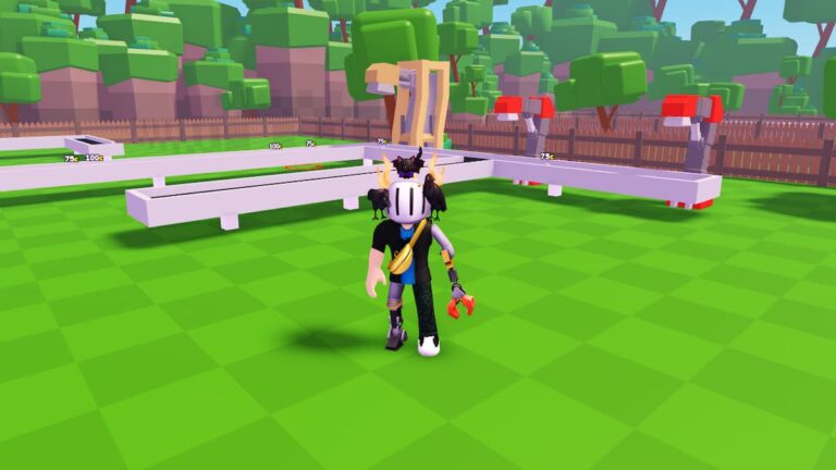 Roblox Build Your Own Tycoon Avatar Wearing Silver Helmet Standing Before Droppers And Belts On Checkered Grass